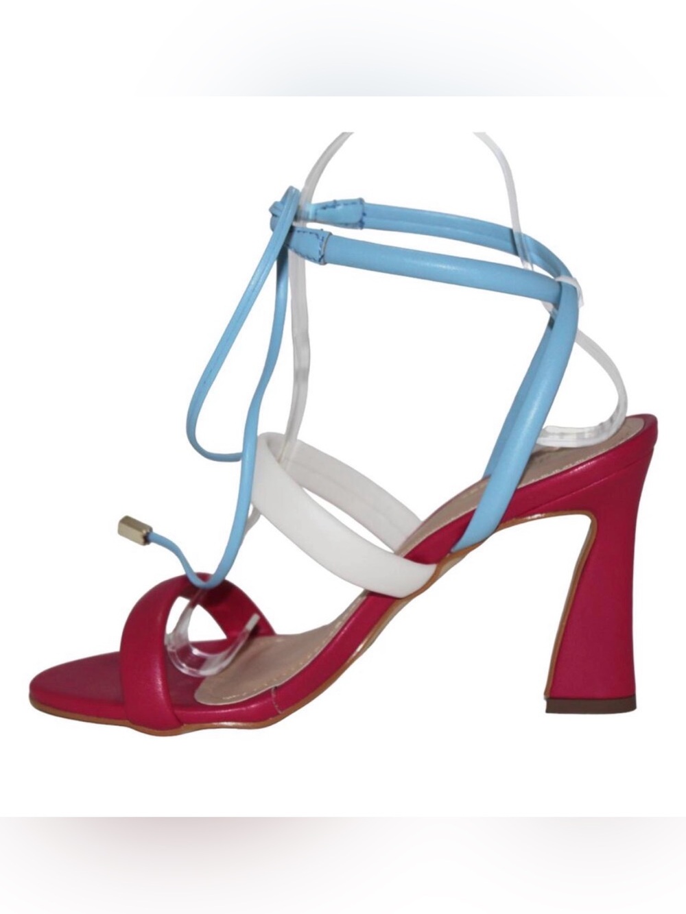 Multicolored Tie Up Heeled Sandal